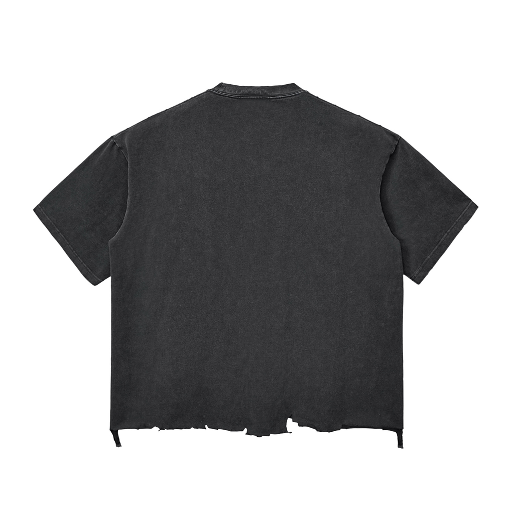My friend,My music art - Snow Wash Raw-Hem Boxy T-shirt