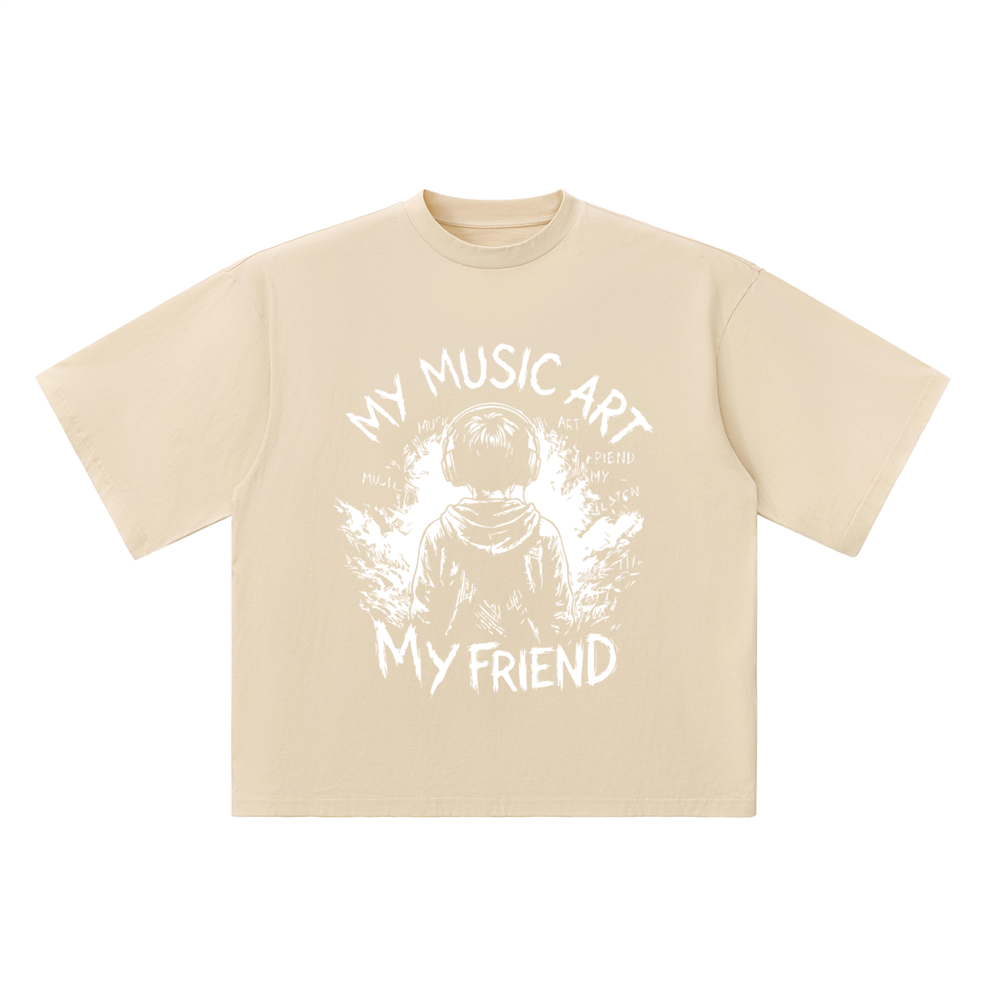 My Friend, My Music Art - Oversized Drop Shoulder T-Shirt