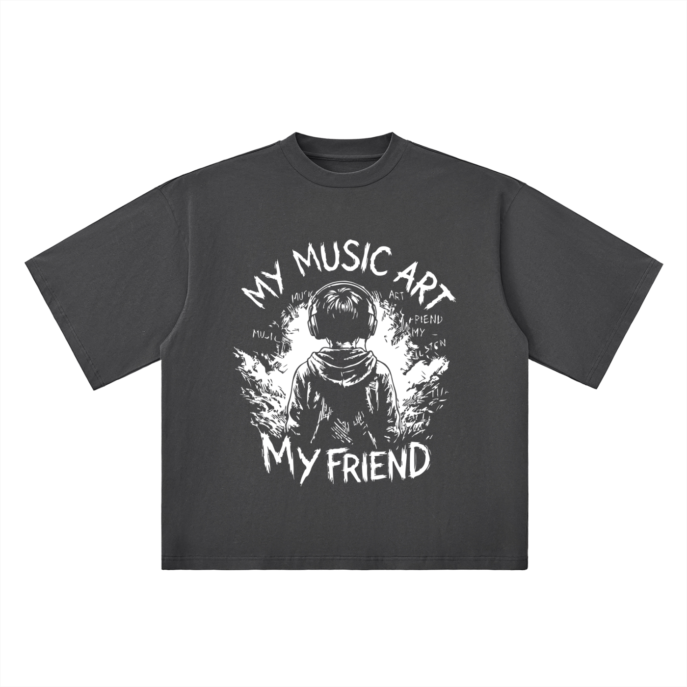 My Friend, My Music Art - Oversized Drop Shoulder T-Shirt