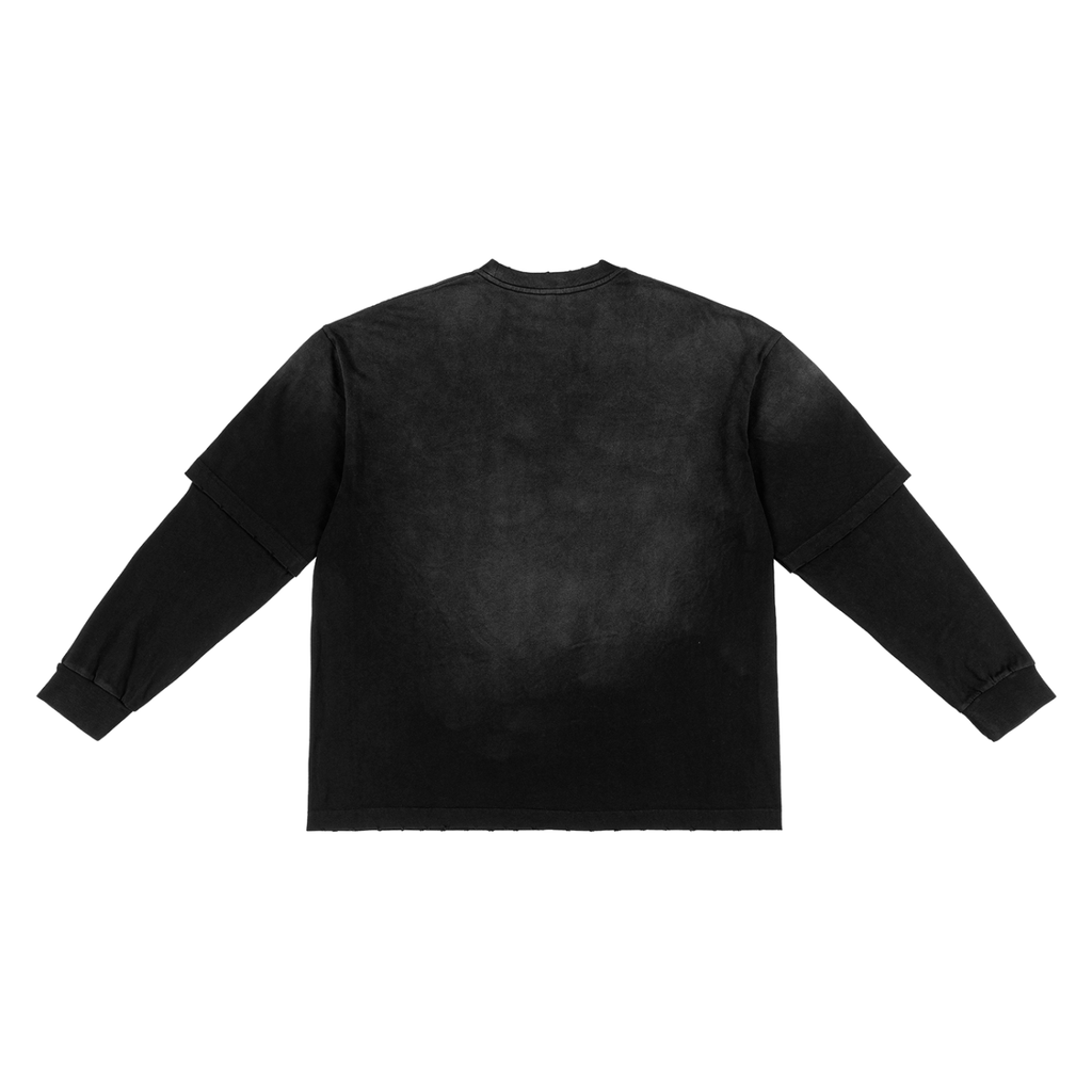 My Friend, My Music Art - Sunfade Hand-Frayed Faux Two-Piece T-Shirt