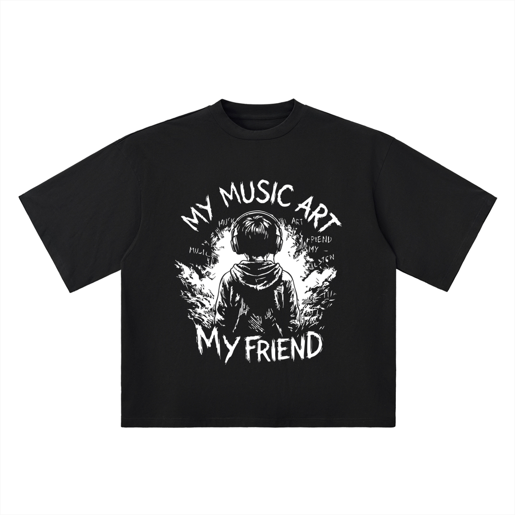 My Friend, My Music Art - Oversized Drop Shoulder T-Shirt