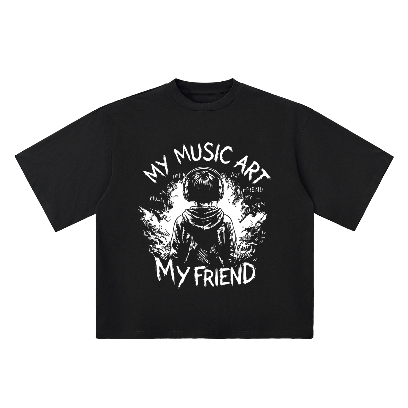 My Friend, My Music Art - Oversized Drop Shoulder T-Shirt